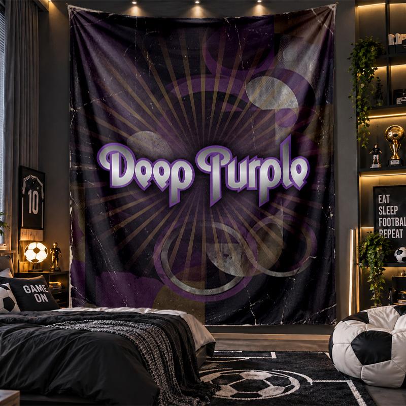 Wall Hanging Tapestry Deep Purple Print Cloth for Living Room Bedroom Home Decor