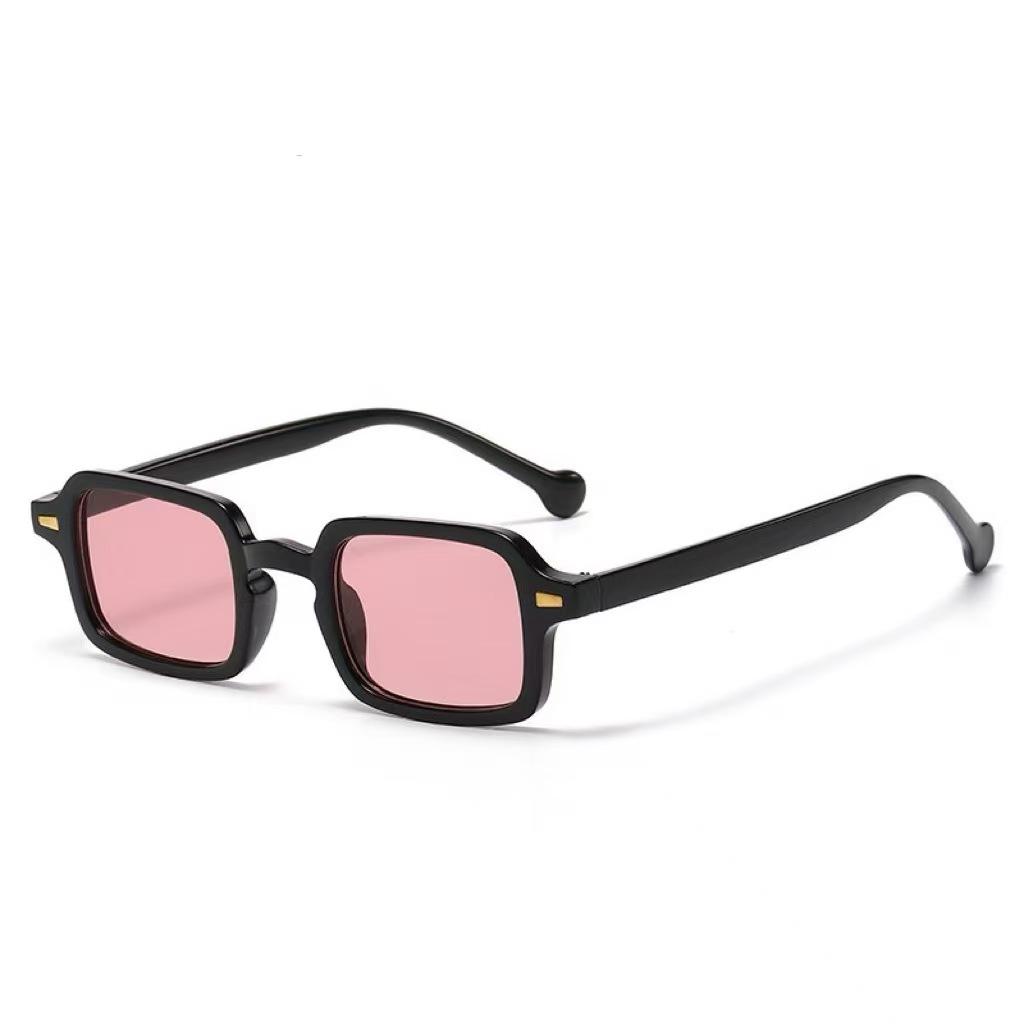 Retro Rice Nail Small Frame Square Sunglasses New Women Glasses Fashionable Men Simple High-End Glasses 1PC