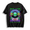 Cyber Futuristic Diver Graphic Print Short Sleeve T-Shirt Pure Cotton T-shirt