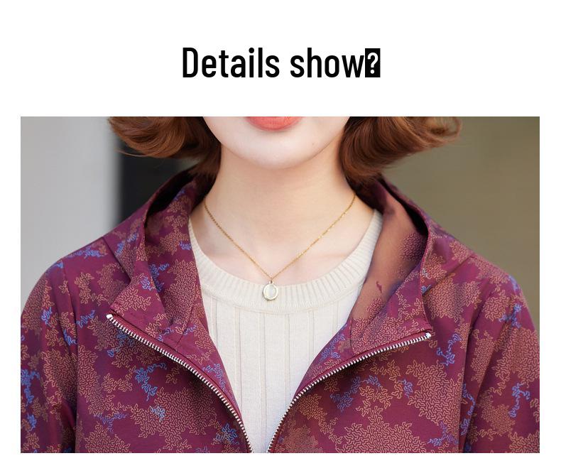 Extra Size Plus 200 Jin Spring/Autumn Casual Windbreaker Coat for Middle-aged & Elderly Women