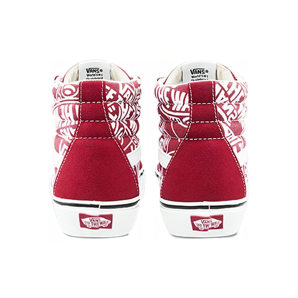 Vans Sk8 Rrissue Pu Retro Casual High-Top Skate Shoes Unisex Sneakers Red White VN0A2XSBUKL
