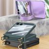 GKK For Samsung Galaxy Z Flip7 5G Case with Wrist Strap/Hinge Protection PC+Tempered Glass Slim Phone Cover
