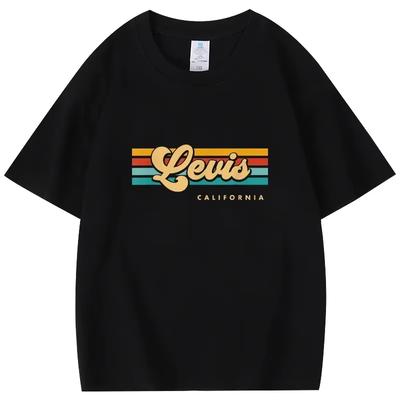 2025 Herren Locker Kurzarm T-Shirt Trendiger Aufdruck Lässig Vielseitig Rundhals Halbsleeve Reine Baumwolle
