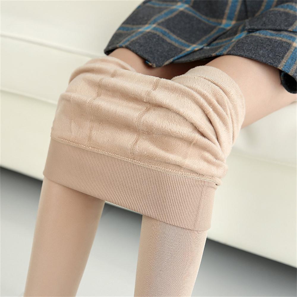 Women Winter Leggings Warm Leggings High Waist Solid Color Velvet Women Thickened Velvet Leggings Stretchy Black Leggings