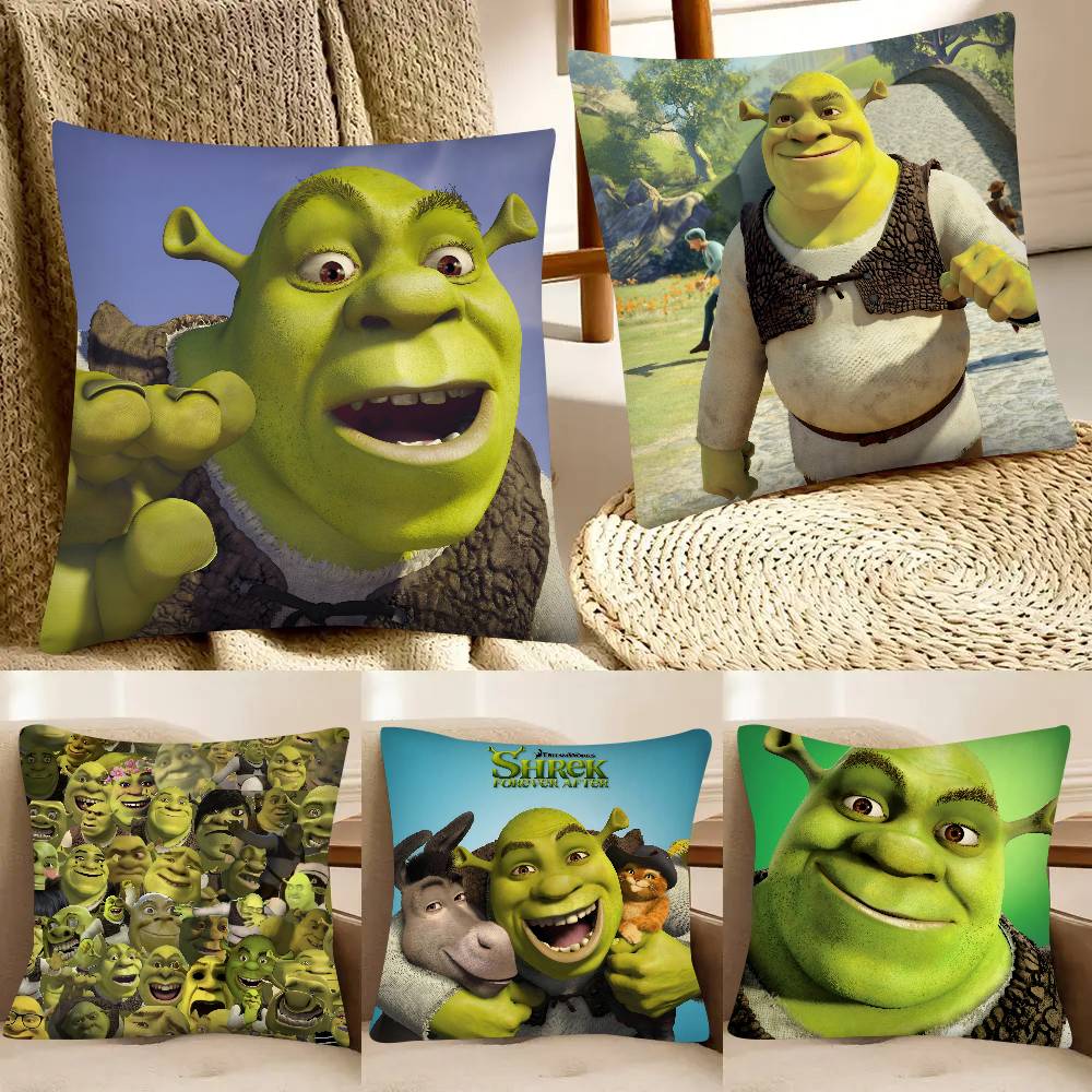 Fantasy Movie Funny SShrek Pillow Case Fashion Square Pillowcase Bedroom Sofa Room Ins Decoration Leisure