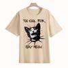 Adult and Childrens Comforting Catplaying Pure Cotton Tshirt Lazy and Casual Perfect for Staying At Home or Parties