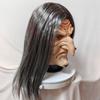 Halloween Half-face Mask with Long Hair, Ghost Face Mask, Scary Witch Mask, Latex Headgear, Party Performance Prop