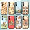 H-Happy C-Cute Capybara Cartoon Handyhülle für Samsung A73,A21s,A22,A31,A32,A52,A53,A71,A80,Weiche Schwarze Hülle