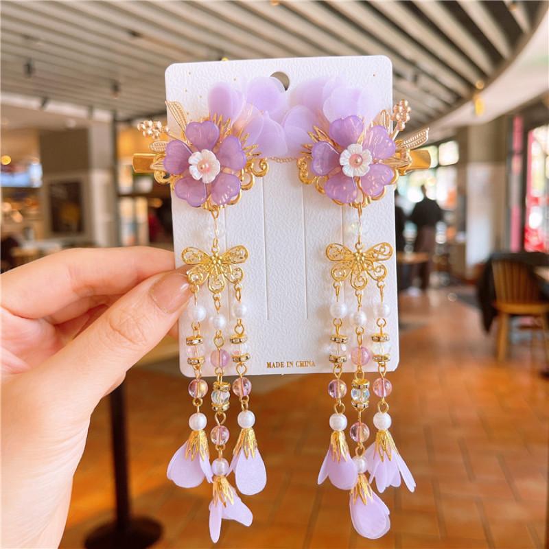 Antyczna zawieszka z frędzlami, spinka do włosów, akcesoria dziewczęce