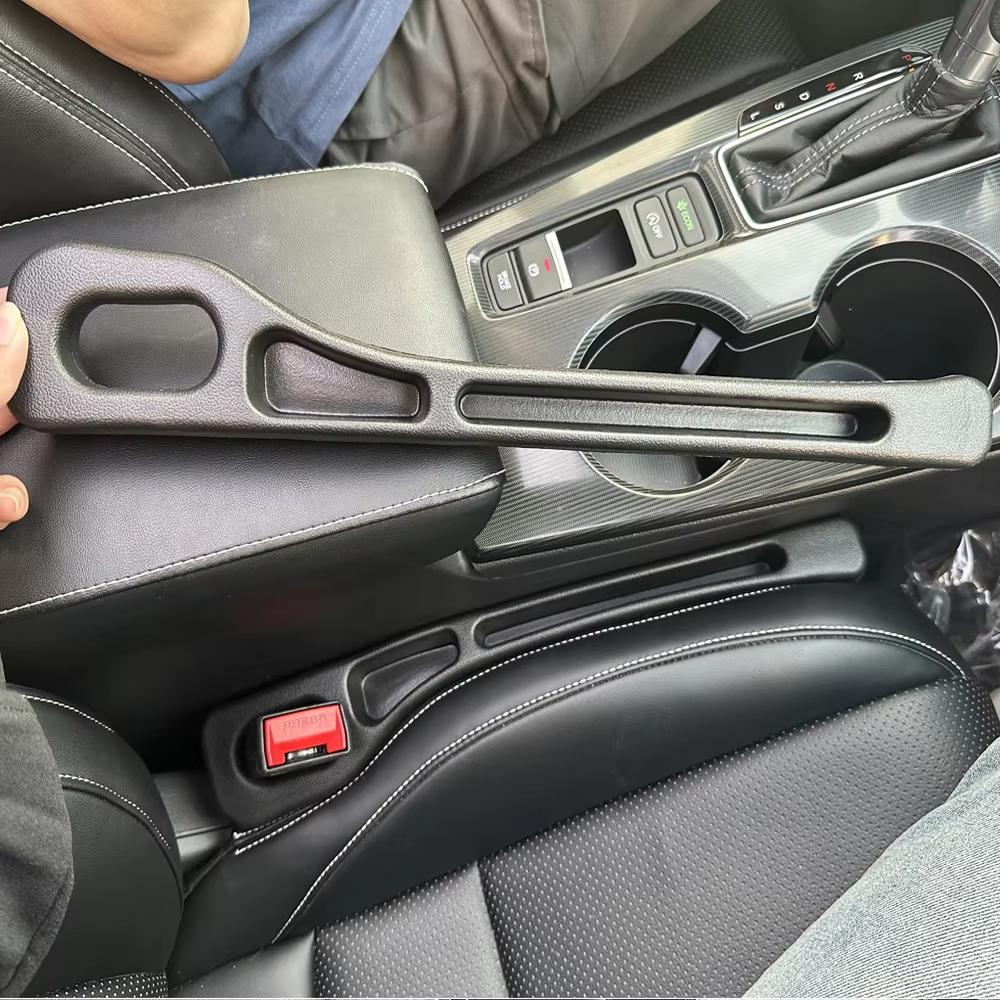 1 Pair Car Seat Gap Plug Strip Double Slot Seat Gap Filling Strips Handrail Storage Tray Leak-proof Storage Rack Car Accessories