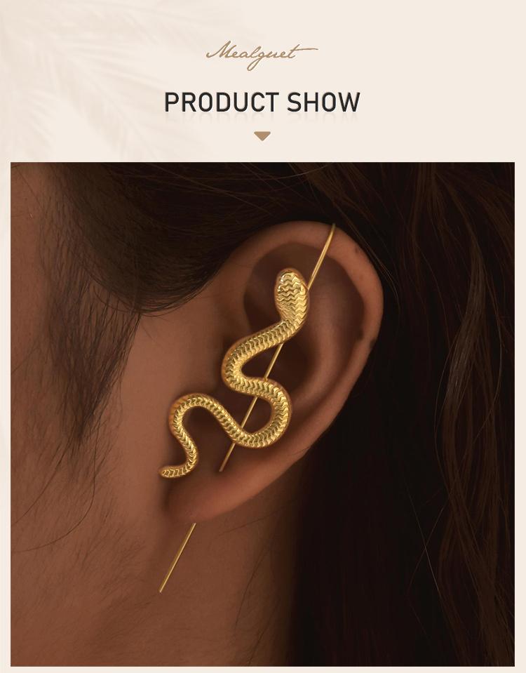 1 Stück Helix Haken Ohrringe Ohrumwickler Crawler Haken Ohrringe Für Frauen, Schlange Schlangen Knorpel Piercing Punk Schmuck