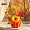 Retro-Stil Herbstdekoration Herbst Künstlicher Kürbis Tischmittelstück, Falsche Dekoration mit Sonnenblumen, für Schreibtisch Herbstlaub Beeren Thanksgiving,