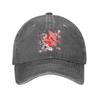 Japonský kapr Koi Ryba Sakura Baseballová čepice Vintage Opotřebovaný Džínový Snapback Klobouk pro Unisex Ženy Nestrukturovaný Měkký Klobouk Čepice