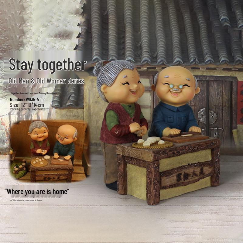  Ornamente cuplu în vârstă în stil Zakka japonez - Decor creativ pentru casă și cadouri de nuntă