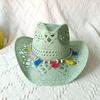 Cappelli Gialli Estivi da Uomo Stile Western Intrecciati a Mano in Paglia Cappello Jazz da Sole da Spiaggia Cappellino da Cowgirl Donna Rosa Shocking Monocolore Sombrero Uomo