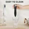 Rechargeable Milk Frother Handheld with 3 Speeds, Powerful Whisk Drink Mixer with 2 Head for Coffee, Foam Maker Black