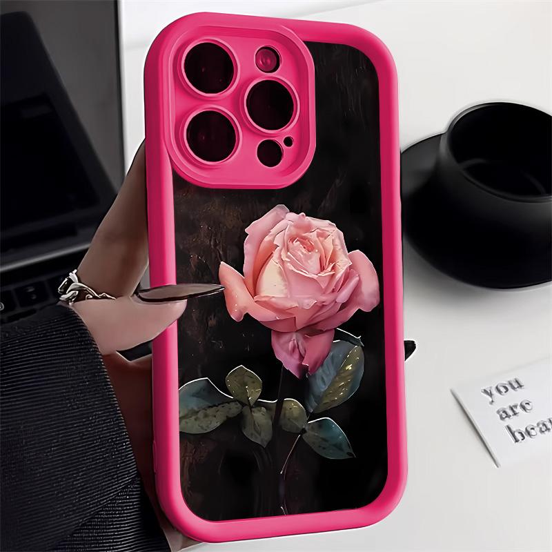 

Силиконовый чехол для телефона с цветком для iPhone 11 13 16 15 Pro Max 14 12 XS X XR 7 8 Plus SE 16promax 15promax противоударный чехол Funda For iPhone13