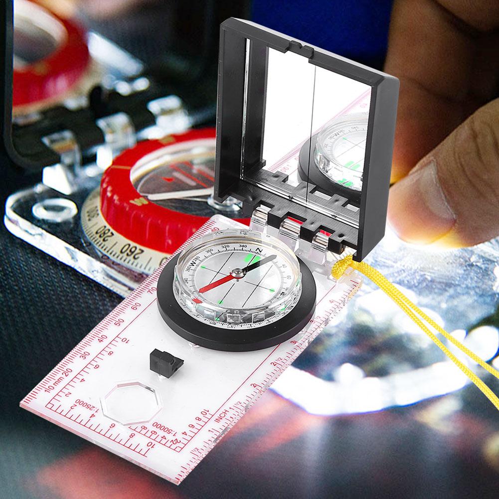 Multifunctional   with Mapping Ruler, Mirror Magnifier for Camping Mountaineering Hiking Travel