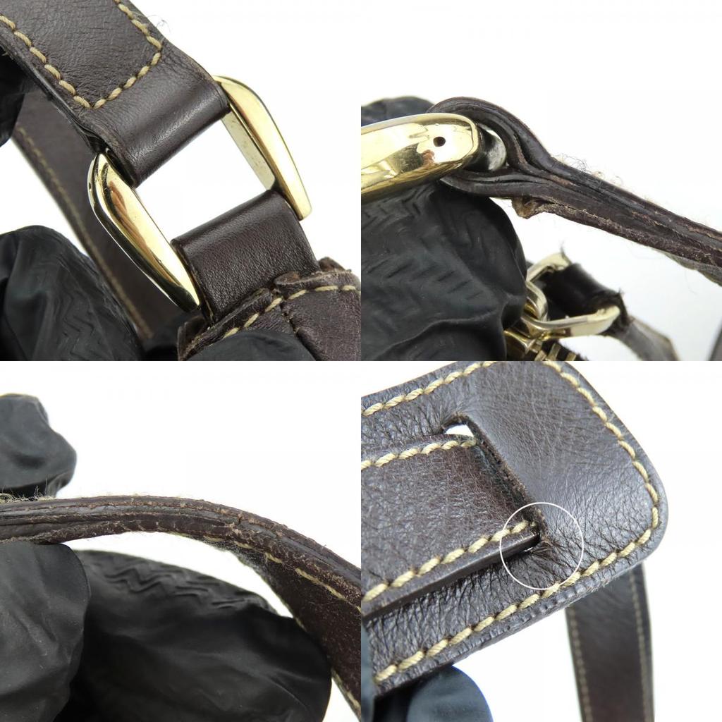 Gebrauchte GUCCI Schultertasche 203257 Abbey GG Canvas beige Dunkelbraun Diagonal getragen