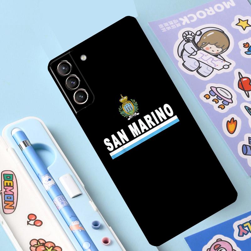 San Marino Flagge Fall für Samsung Galaxy S23 S22 Ultra S21 Plus S8 S9 S10 Hinweis 10 20 Ultra S20 FE S21 FE Abdeckung