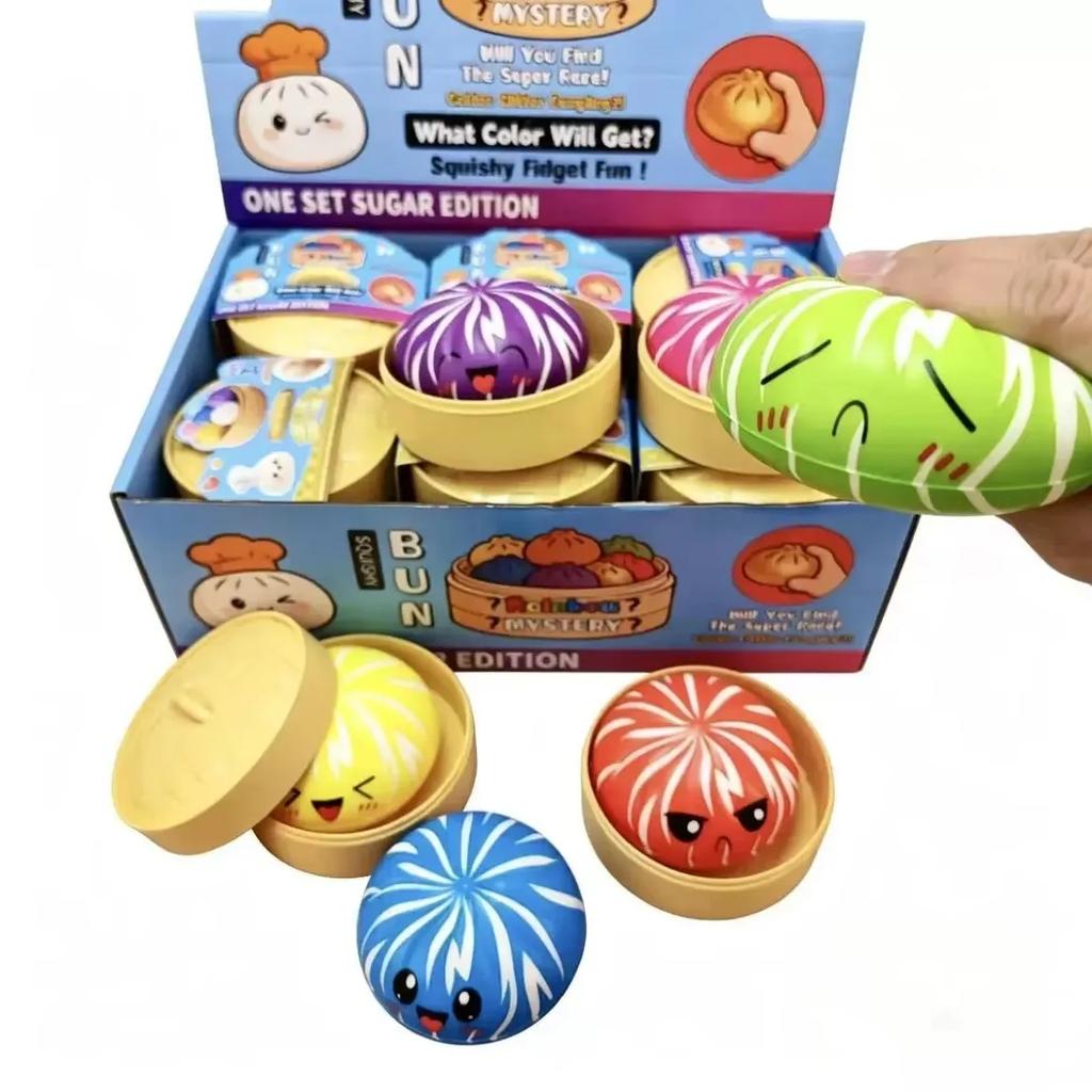 Big Dumpling Squishy Fidget Toy - Mysecret Bun Soft PU Stress Relief Unboxing Surprise Random Style Pack for Adult Gift Exchange