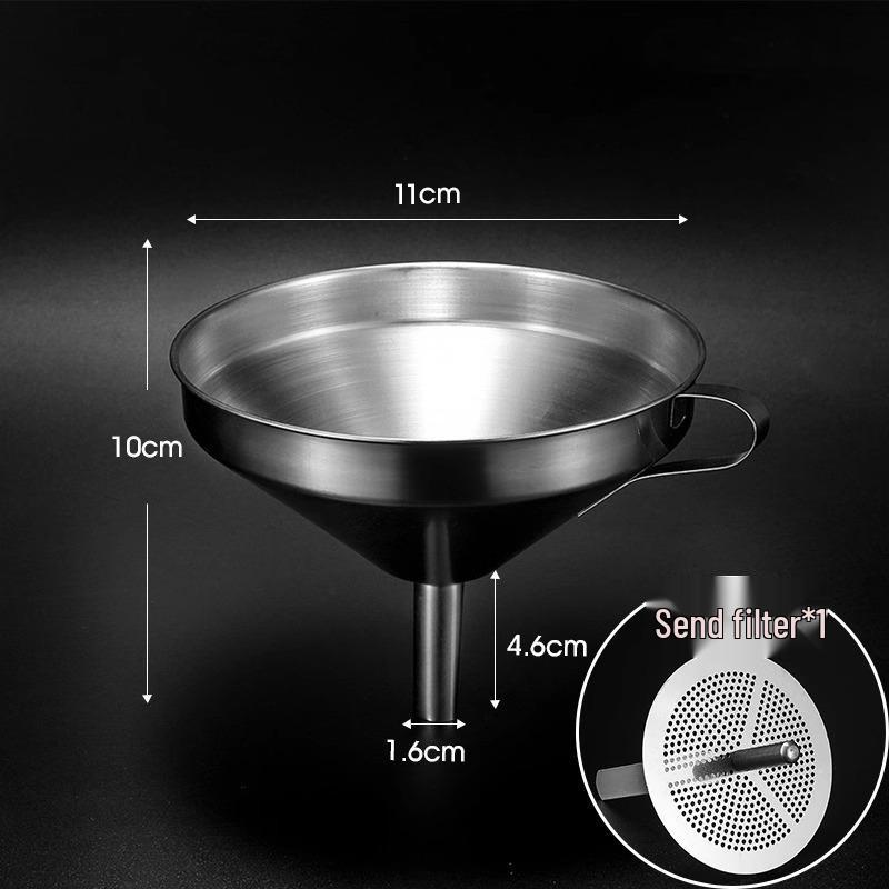 304 Stainless Steel Oil Funnel with Filter – Small Diameter, Food Grade for Household Use