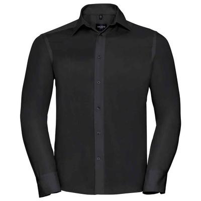 Camisa de Manga Larga Russell Collection para Hombre, Ultimate, Sin Planchar, Entallada