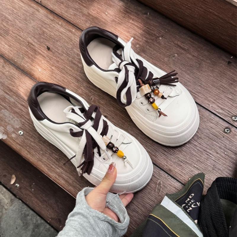 Leather version~ New Maillard platform heightening versatile casual sports shoes women's board shoes