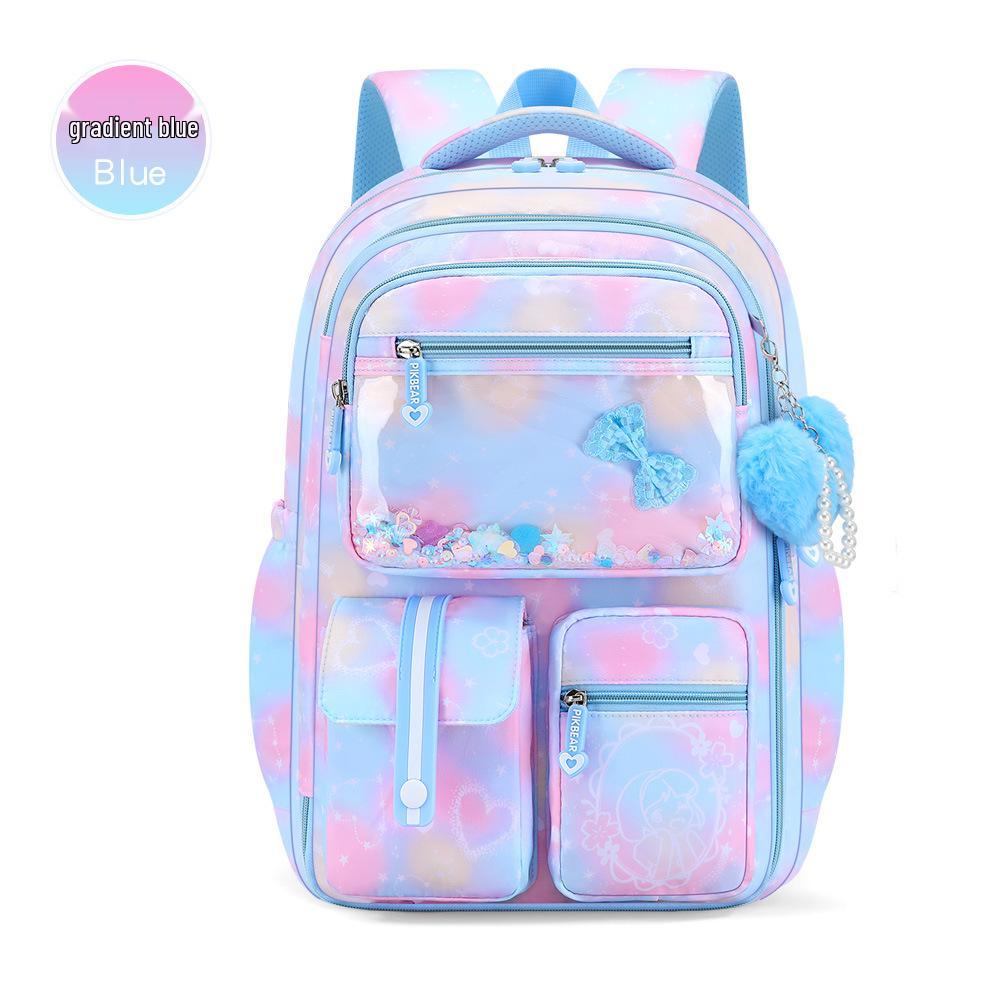 2025 Hot-Selling Three-Piece Backpack Set - Butterfly Design In Pink, Purple, and Blue for Girls