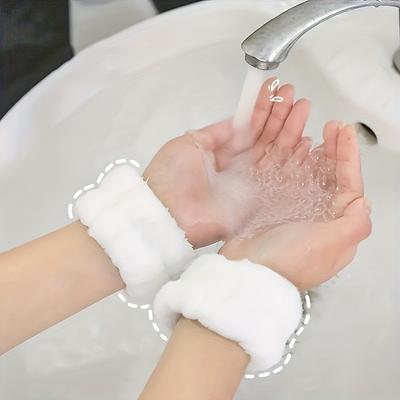 6pcs Face Washing Wrist with Magic Device, To Absorb Water To The Cuff Exercise Sweat Wiping Bracelet Sweat Absorbing Sleeves