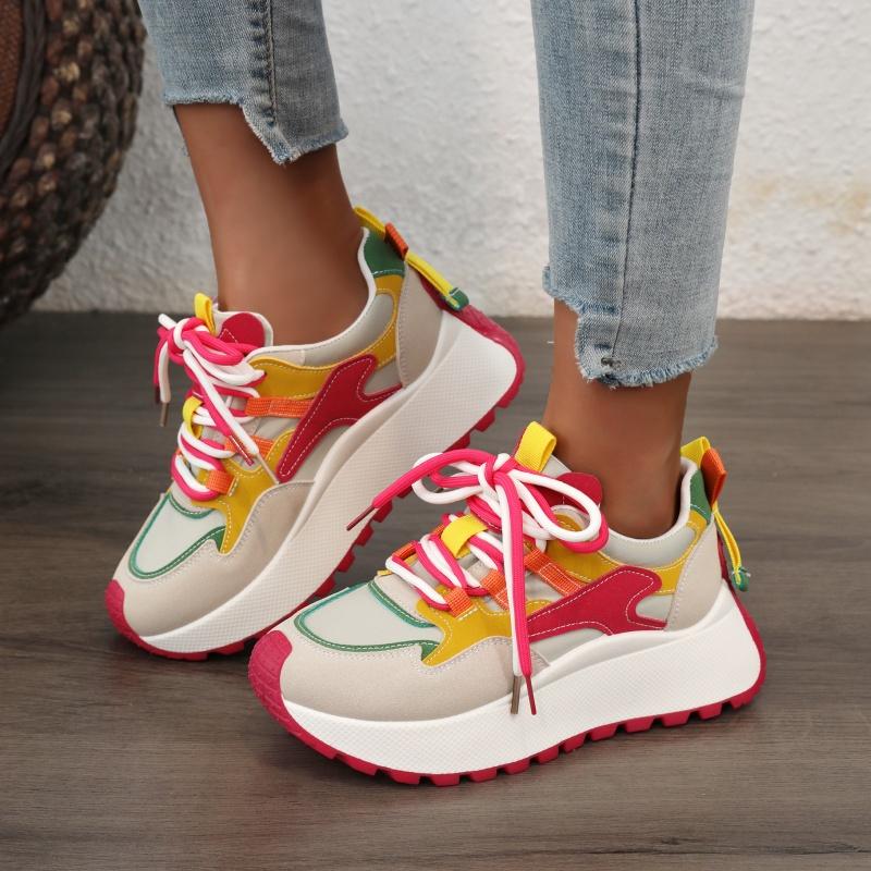 Fashion 2025 New Women Chunky Sneakers  Multi-Design Mixed Color Daily Wear Shoes Women Summer Breathable Sports Casual Sneakers Women