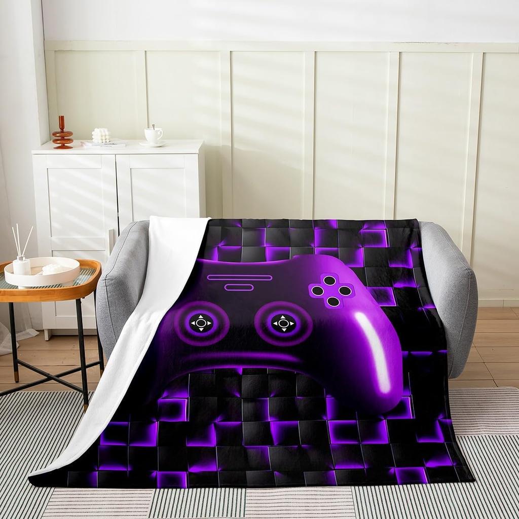 Gamepadová deka Módní flanelová deka na postel pohovku přehoz Bytový textil Hráč Děti Dospělí Dárek King Queen Size