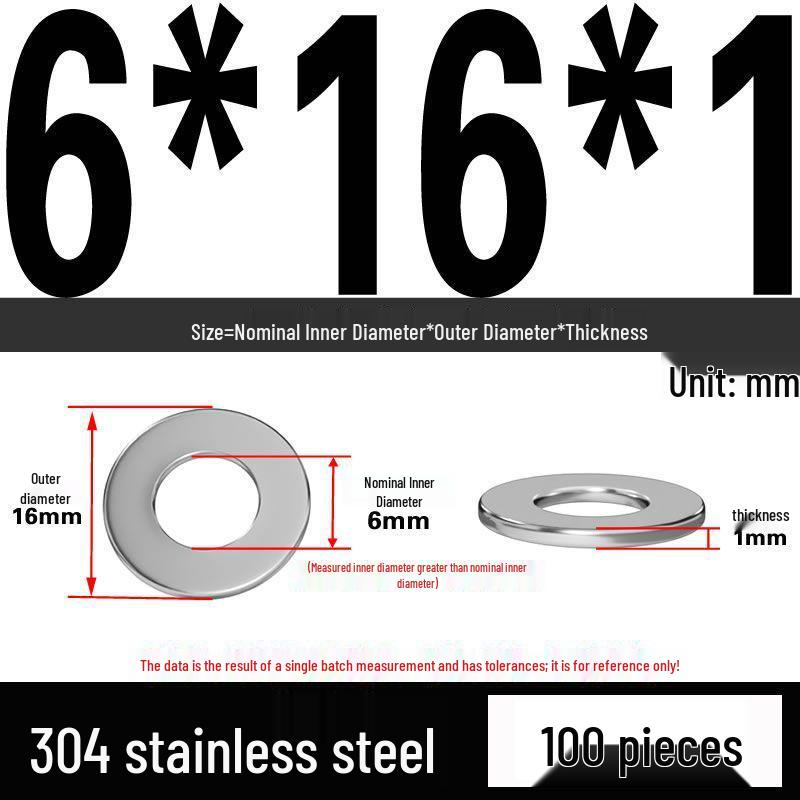 Thickened 304 Stainless Steel Flat Washer Spacer (M2-M36)