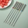 6Pcs Stainless Steel Chocolate Fork Cheese Pot Hot Forks Fruit Dessert Fork Butter Knife Fondue Fusion Skewer Kitchen Tool