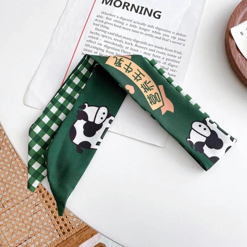 Fashion Women Letter Hair Ribbons French Elegant Long Headband Bag Strap Accessories Girls Bow Knot Long Hair Scarf HairBands