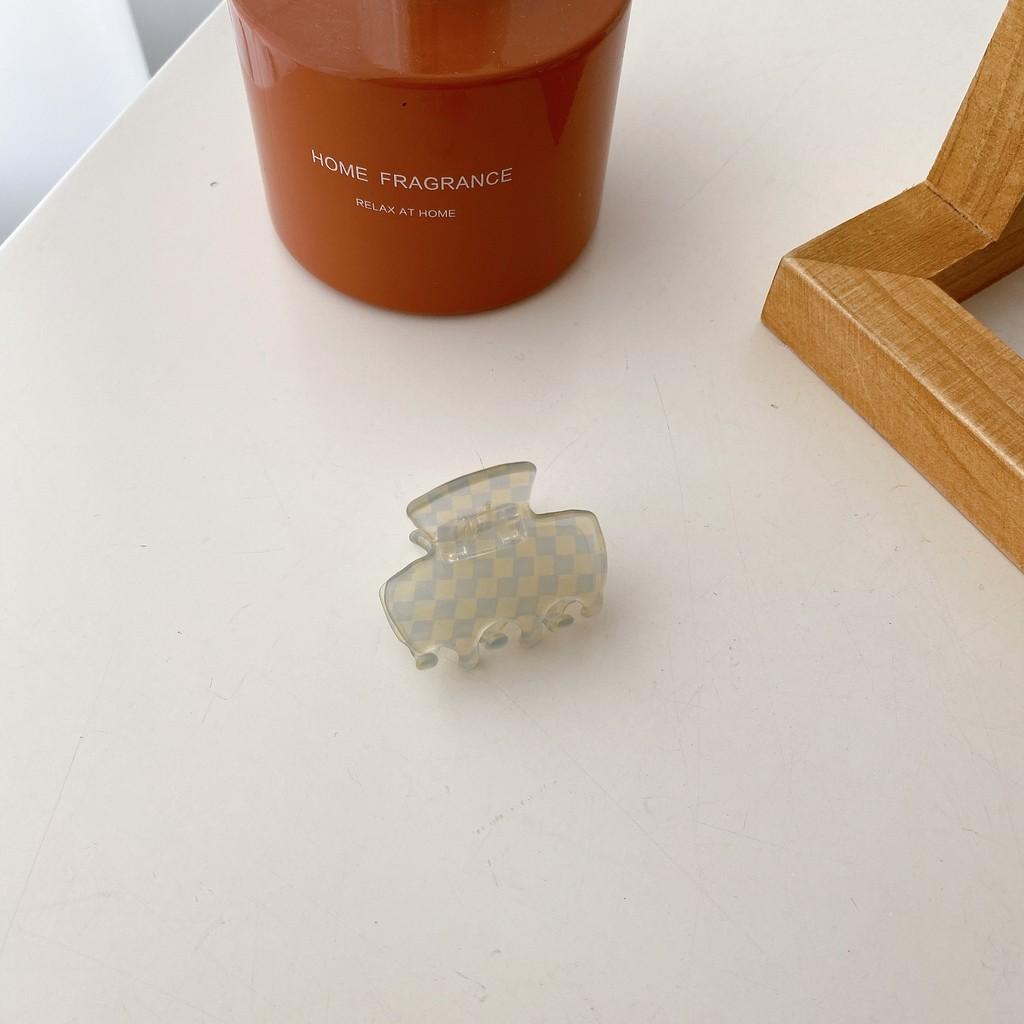 

Stylish Blue And Yellow Checkered Hair Clip For Women Handmade Fashion Accessory Small Clip