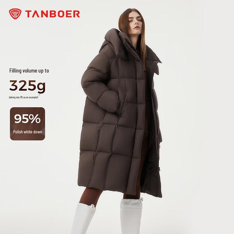 Tanboer Women's Long Down Jacket with Detachable Hood TBF520802Z
