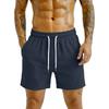 Men Corduroy Casual Shorts Elastic Waist Drawstring Loose Fit Outdoor Sports Beach Shorts with Pockets for Summer