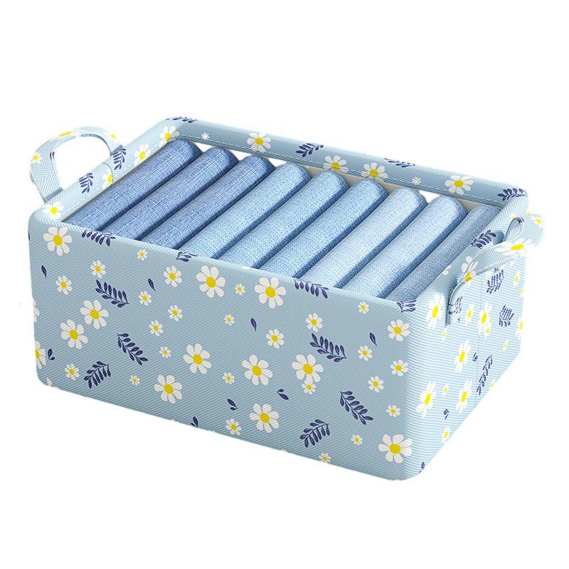 

JJTZ 47x28x20cm Daisy Pattern Folding Clothes Organizer Cabinet Storage Box B