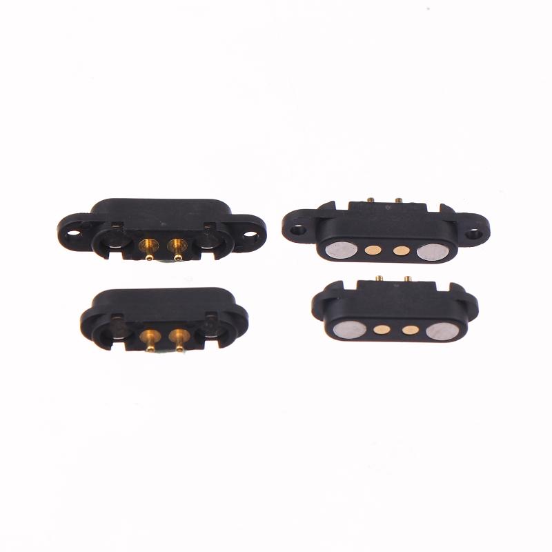 1 Pair 2 Pole Male Female 2A Waterproof Magnetic Pogo Pin Connector 2.54Mm Spring Fast Charging Dc Power Socket 2Pin