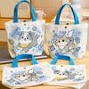 3Pcs Cute Double Sided Pattern Handbag Canvas Lunch Shopping Storage Bag Women's Cartoon Small Backpack Fashion Edition Leisure Storage Bag