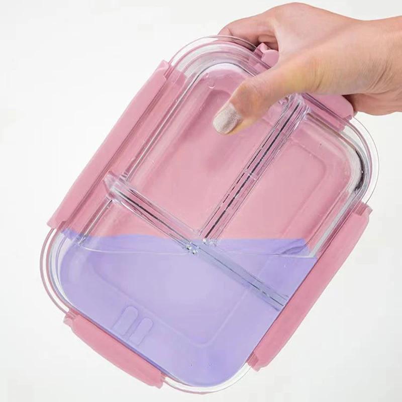 New style Lunch Box Glass 1111ml Microwave Bento Box Food Storage Box school food containers compartment