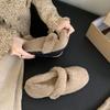 [Fanfuna] 2025 autumn new velvet thickened bag head fluffy shoes women's soft sole comfortable one-word cotton shoes