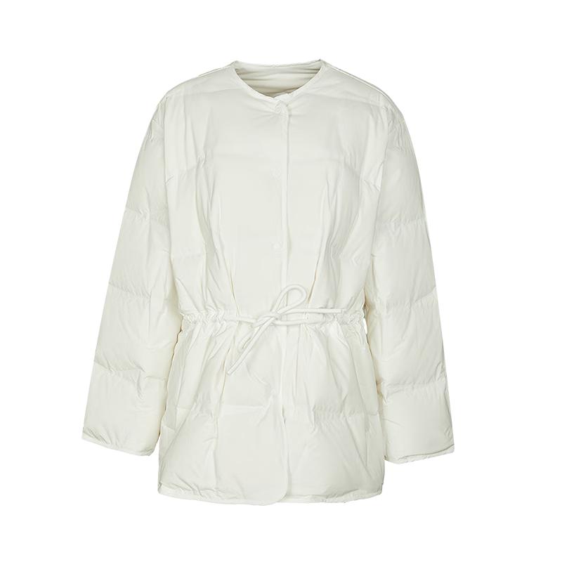 LESS 2025 Winter H-Shape Collarless Goose Down Jacket