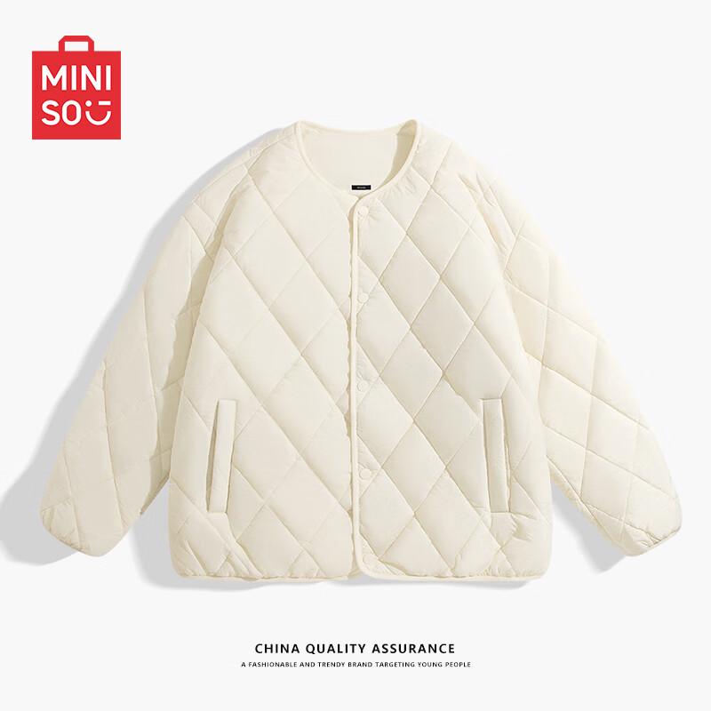 MINISO Men's American Casual Rhombus Quilted Winter Jacket