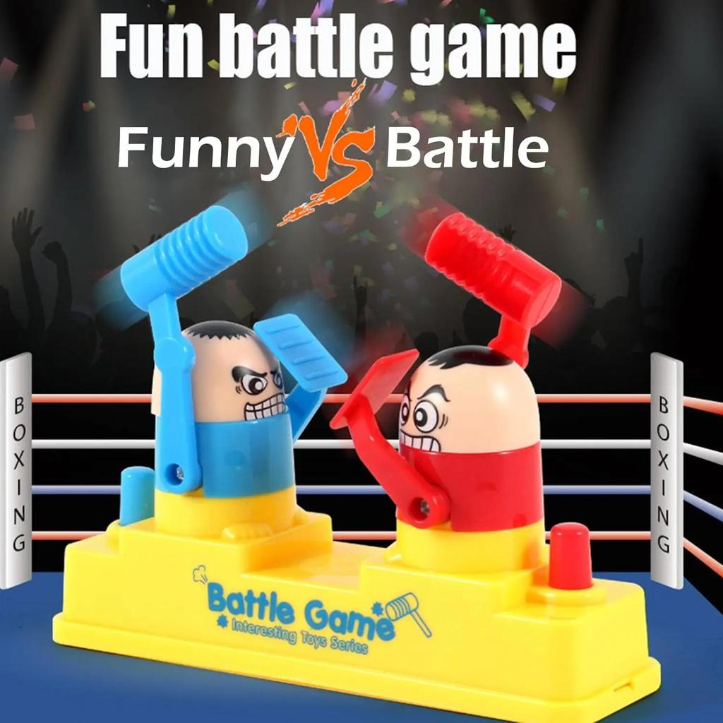 Kids Childrens Interactive Family Game Hammer Battle Toy Board Games Sparring Robot Toy Battle Robot Game Table Game Gift Present for Children