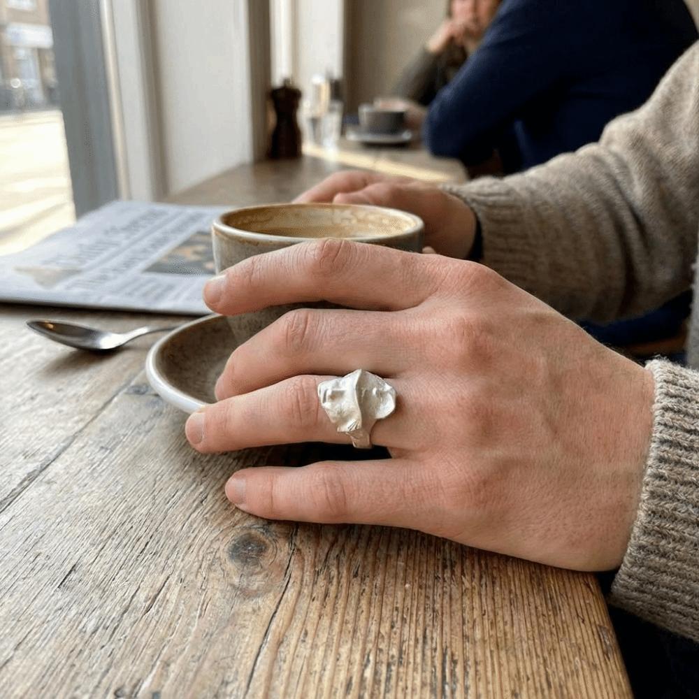 Adjustable Mystical Masked Face Ring Metal Silver Color Goth Style Ring Open Rings  Evening Dinner