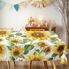 Sunflower Pattern Rectangle Table Cloth for Table Decor Kitchen Dining Waterproof Reusable Tablecloth for Table Indoor Picnic