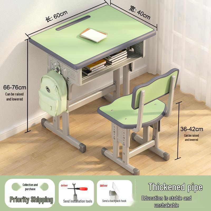 Height-Adjustable Student Desk and Chair Set for Junior and High School