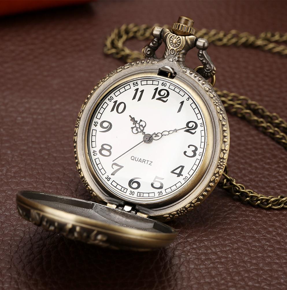 Bronze 12 Zodiac Signs Ancient Tiger Animal Quartz Pocket Watch Antique Chinese Collections Birthday Necklace Gift for Men Women